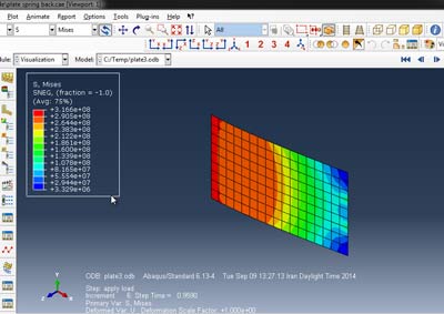 آموزش شبیه سازی بار خمشی در محدوده پلاستیک و برکشت فنری در آباکوس